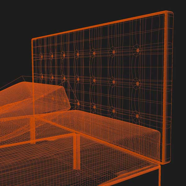 Back Care Beds 3-D wireframe of bed
