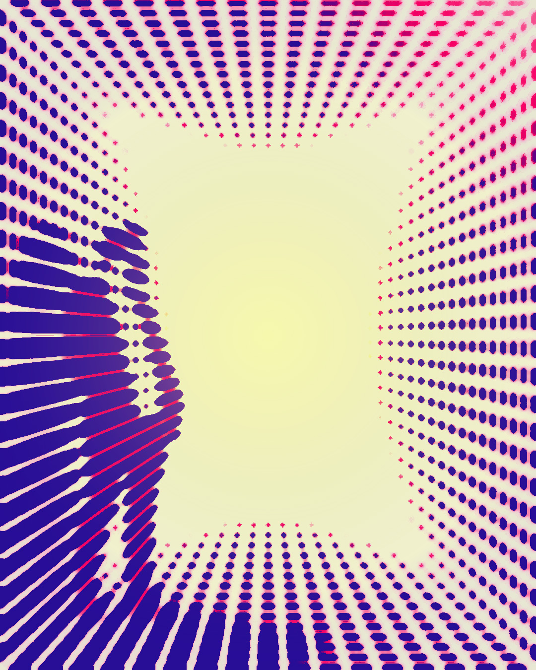 Abstract dot pattern showing man in cube